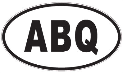 ABQ - 3 Letter Initials Oval Sticker