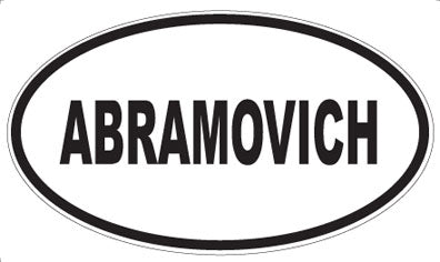 ABRAMOVICH - Oval Magnet