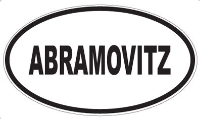 ABRAMOVITZ - Oval Sticker