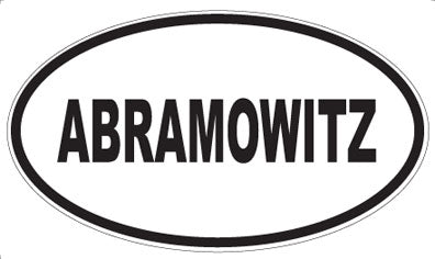ABRAMOWITZ - Oval Magnet