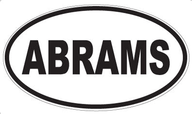 ABRAMS - Oval Sticker