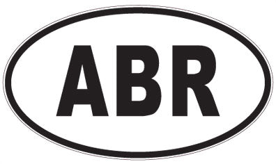 ABR - 3 Letter Initials Oval Sticker