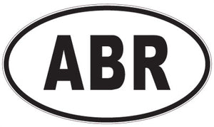 ABR - 3 Letter Initials Oval Sticker