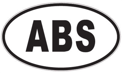 ABS - 3 Letter Initials Oval Sticker
