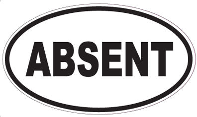 ABSENT - Oval Sticker