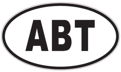 ABT - 3 Letter Initials Oval Magnet