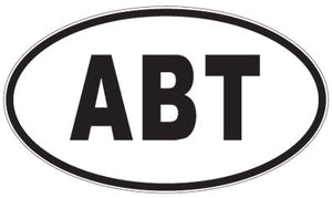 ABT - 3 Letter Initials Oval Sticker