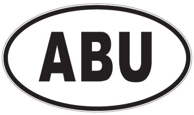 ABU - 3 Letter Initials Oval Magnet