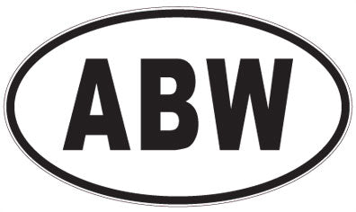 ABW - 3 Letter Initials Oval Sticker