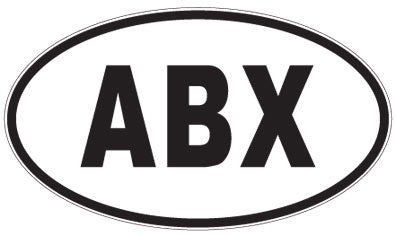 ABX - 3 Letter Initials Oval Sticker