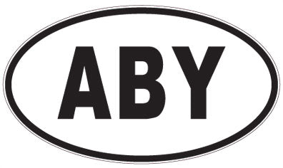 ABY - 3 Letter Initials Oval Sticker