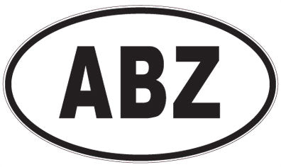 ABZ - 3 Letter Initials Oval Sticker