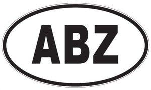 ABZ - 3 Letter Initials Oval Sticker