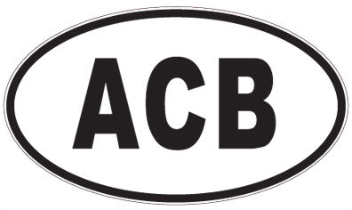 ACB - 3 Letter Initials Oval Sticker