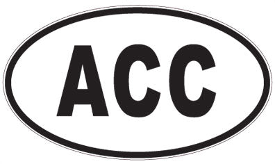 ACC - 3 Letter Initials Oval Sticker