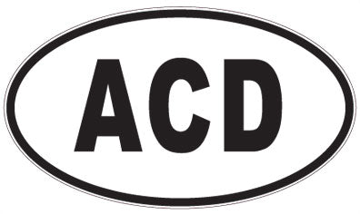 ACD - 3 Letter Initials Oval Sticker