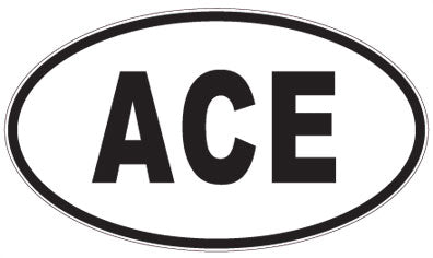 ACE - 3 Letter Initials Oval Sticker