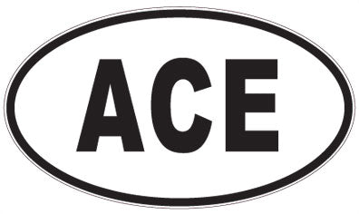 ACE - 3 Letter Initials Oval Magnet