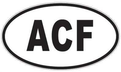 ACF - 3 Letter Initials Oval Sticker