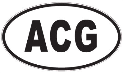 ACG - 3 Letter Initials Oval Sticker