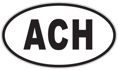 ACH - 3 Letter Initials Oval Magnet