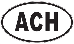 ACH - 3 Letter Initials Oval Sticker