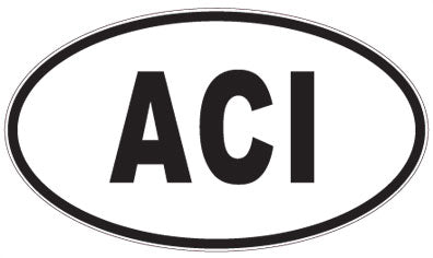 ACI - 3 Letter Initials Oval Sticker