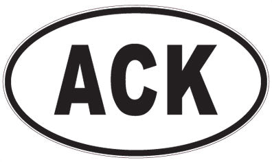 ACK - 3 Letter Initials Oval Sticker