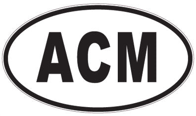 ACM - 3 Letter Initials Oval Sticker