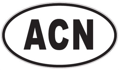 ACN - 3 Letter Initials Oval Sticker