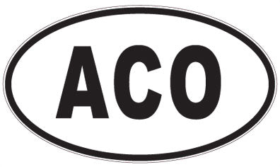 ACO - 3 Letter Initials Oval Sticker