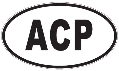 ACP - 3 Letter Initials Oval Sticker