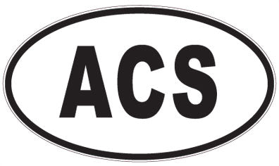 ACS - 3 Letter Initials Oval Sticker