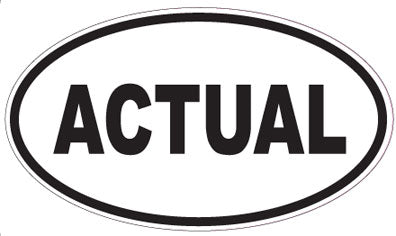 ACTUAL - Oval Sticker