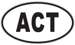 ACT - 3 Letter Initials Oval Sticker