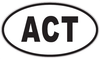 ACT - 3 Letter Initials Oval Magnet