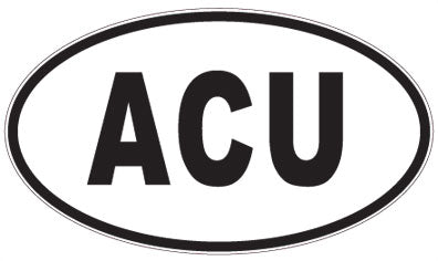 ACU - 3 Letter Initials Oval Sticker