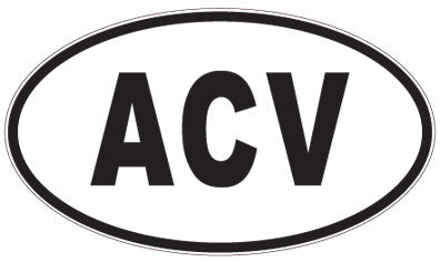 ACV - 3 Letter Initials Oval Sticker