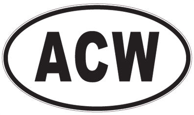 ACW - 3 Letter Initials Oval Sticker