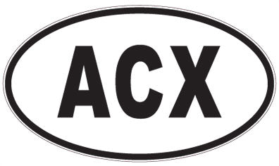 ACX - 3 Letter Initials Oval Sticker