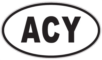ACY - 3 Letter Initials Oval Magnet