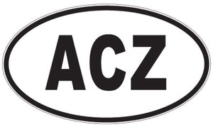 ACZ - 3 Letter Initials Oval Sticker