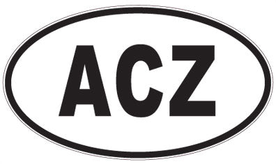ACZ - 3 Letter Initials Oval Magnet