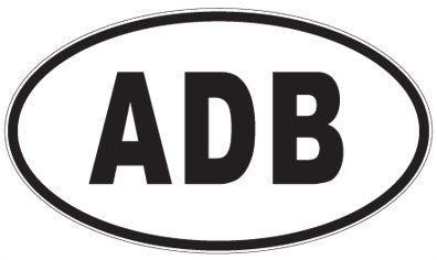 ADB - 3 Letter Initials Oval Sticker
