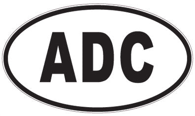 ADC - 3 Letter Initials Oval Sticker