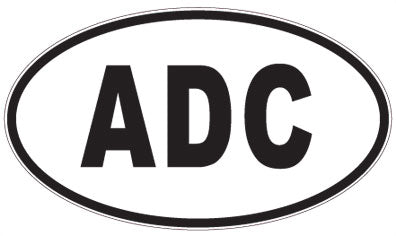 ADC - 3 Letter Initials Oval Sticker