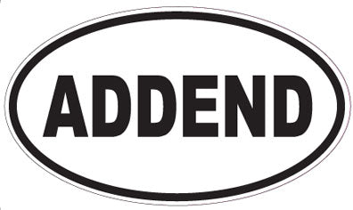 ADDEND - Oval Sticker