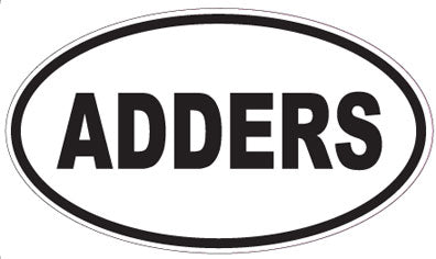 ADDERS - Oval Sticker