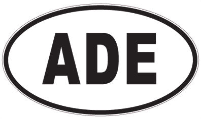 ADE - 3 Letter Initials Oval Sticker