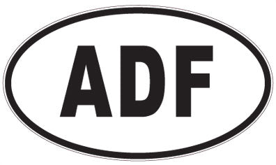 ADF - 3 Letter Initials Oval Sticker